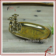 gold plate ceramic soap box